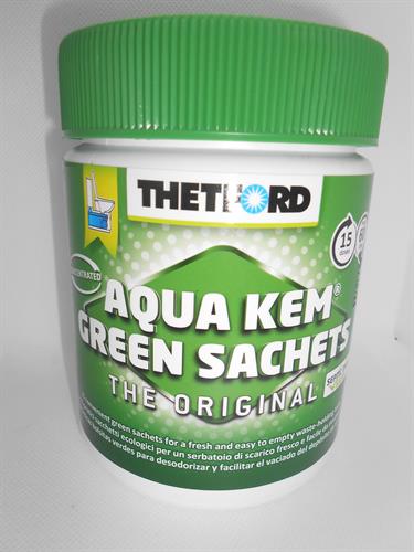 טבליות חומר לשירותים  450 גרם צבע ירוק כימיים מנקה ומבשם אסלות ניידות  AQUA KEM GREEN SACHETS