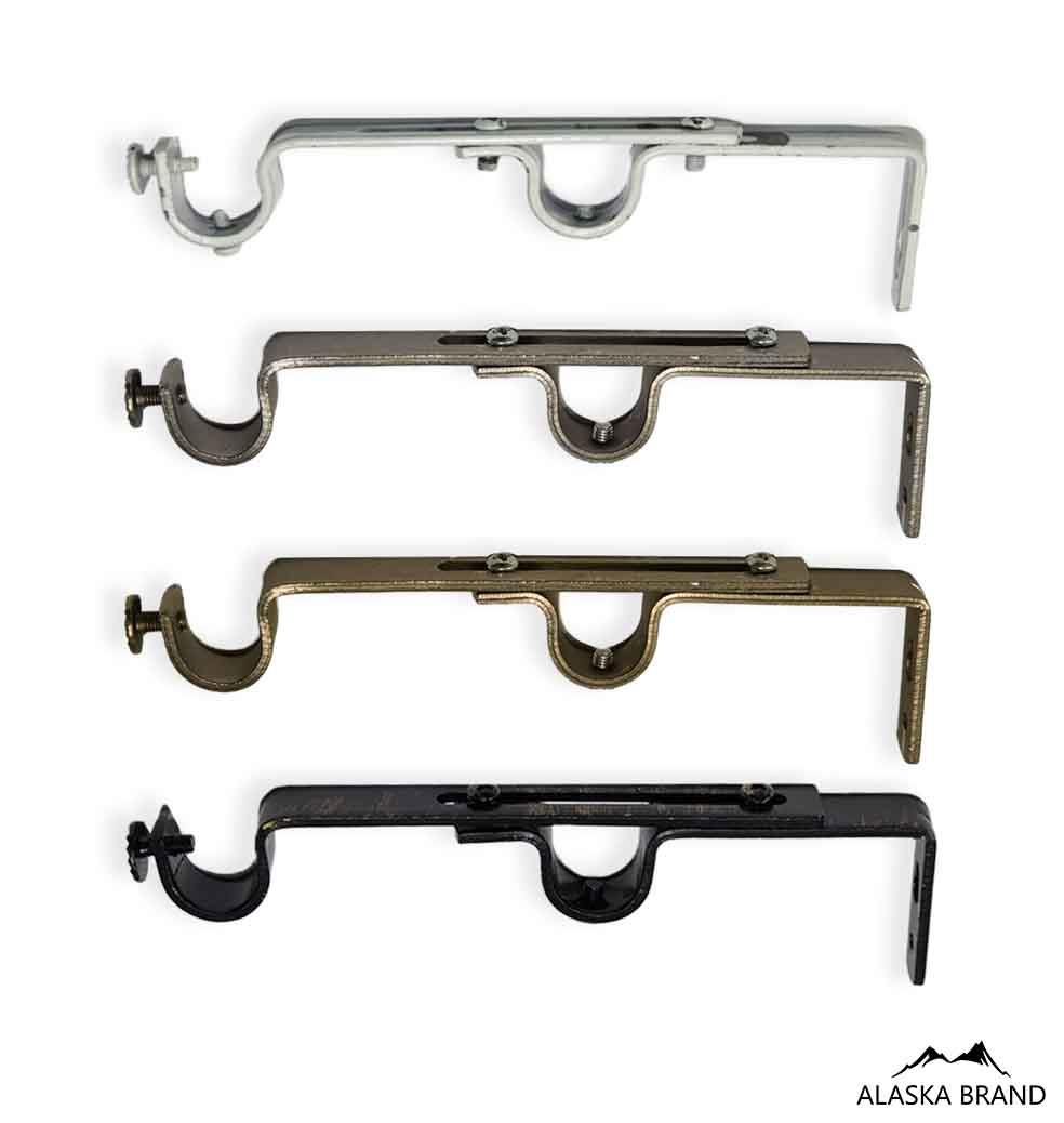 וו קיר / רגל קיר כפולה טלסקופית לתליית 2 מוטות יחד