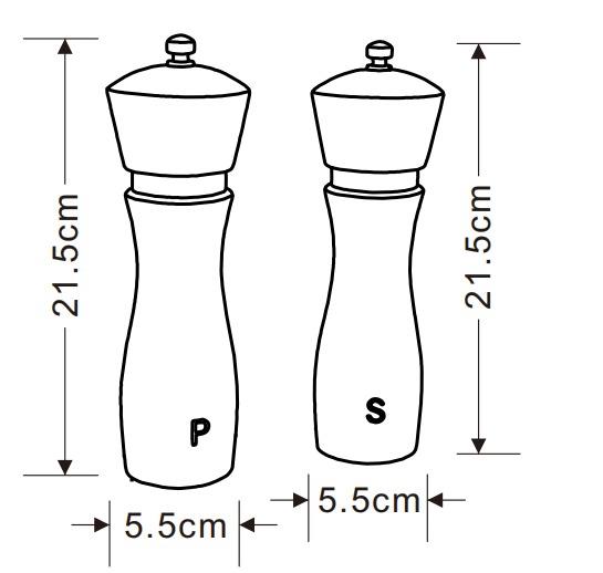 זוג מטחנות במבוק למלח פלפל דגם KCH-05851 מבית honey can do ארה"ב
