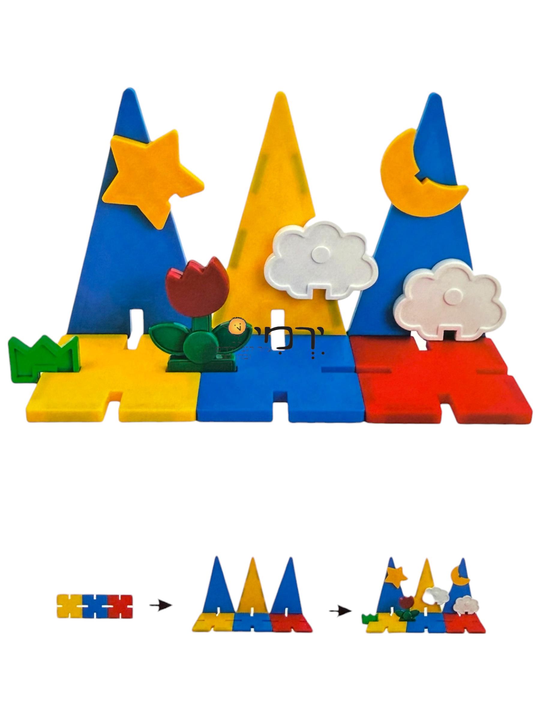 משחק מגנטים צורות תלת מימד 102 חלקים + דגמים