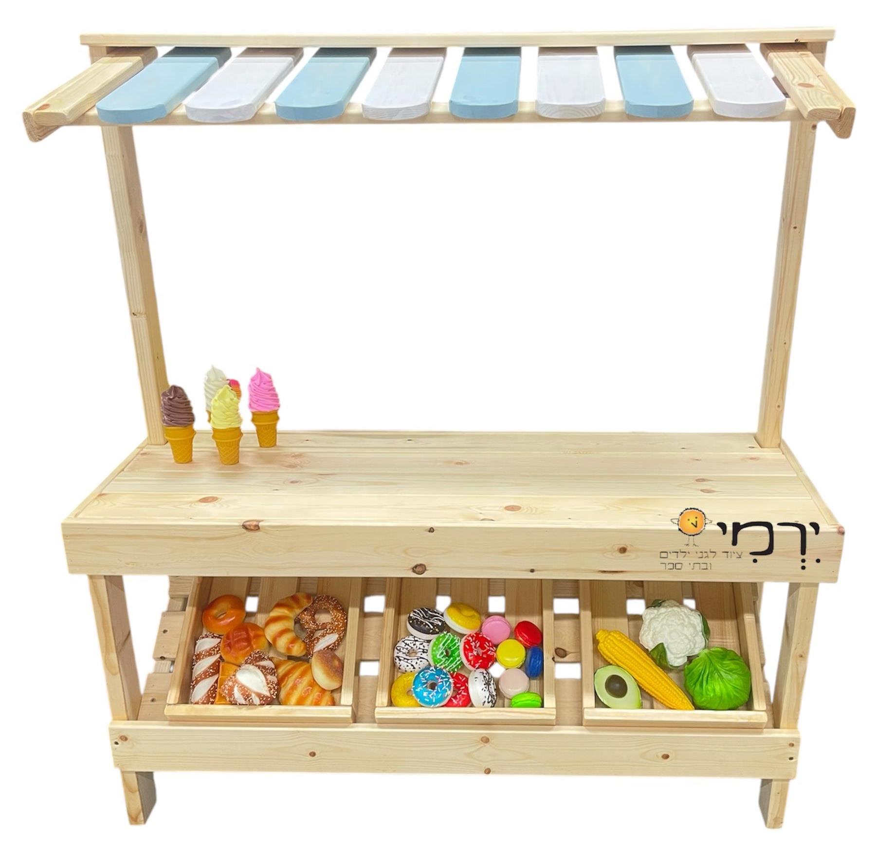 דוכן מכירות עץ מלא