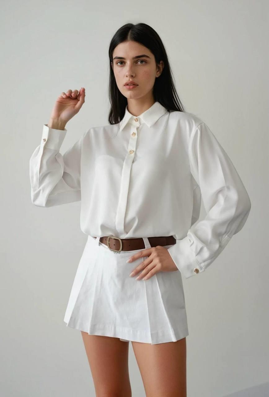 חולצה סאטן כפתרה זהב