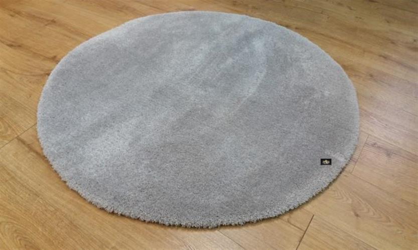 שטיח עגול אפור מיקרו פיבר דגם feel