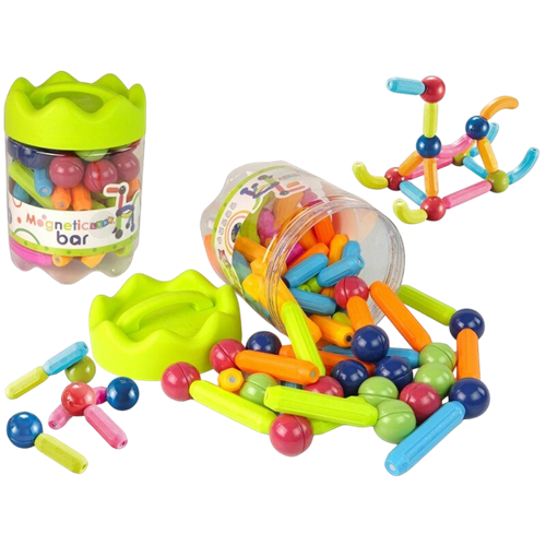 משחק כדורים ומחברי מגנט - 64 חלקים