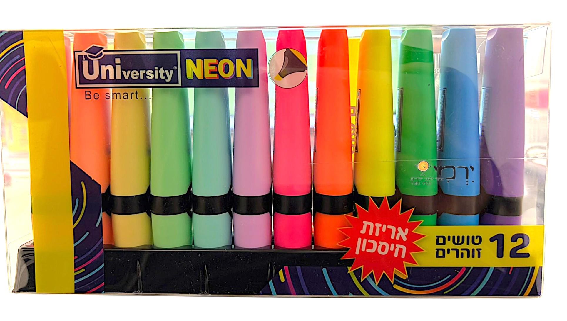 טושים זוהרים 12 יח בחבילה