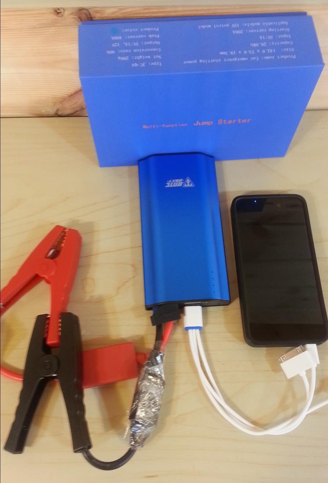 בוסטר התנעה מתאים לאופנועים טרקטורונים RZR ולרכב בנזין קל POWER BANK לטעינת טלפון קמפינג לייף