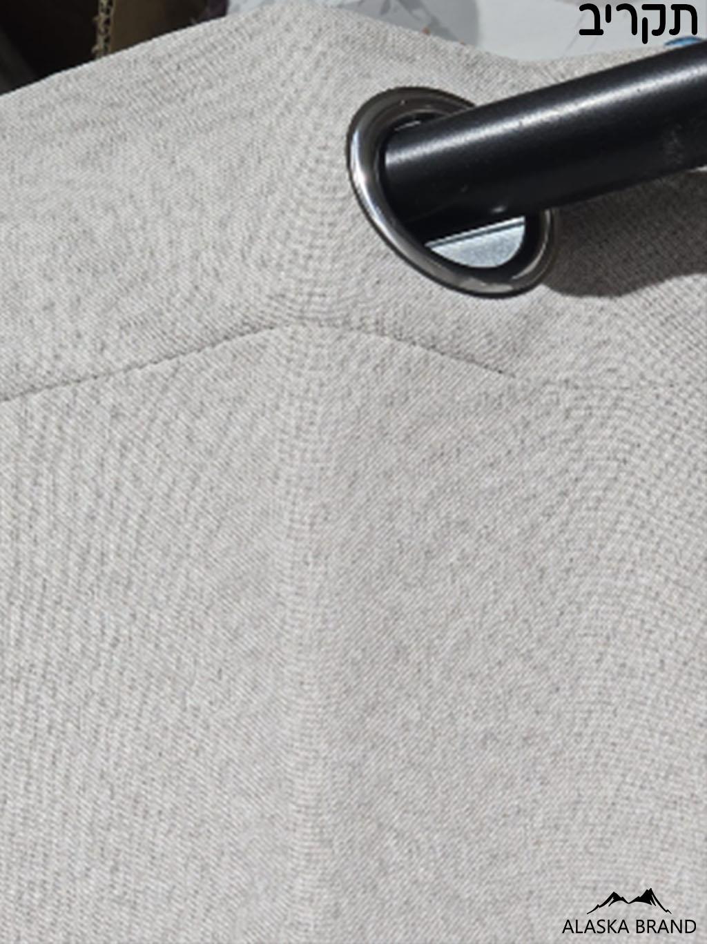 וילון 100% האפלה אטום לגמרי | דגם חן CHEN אפור אבן