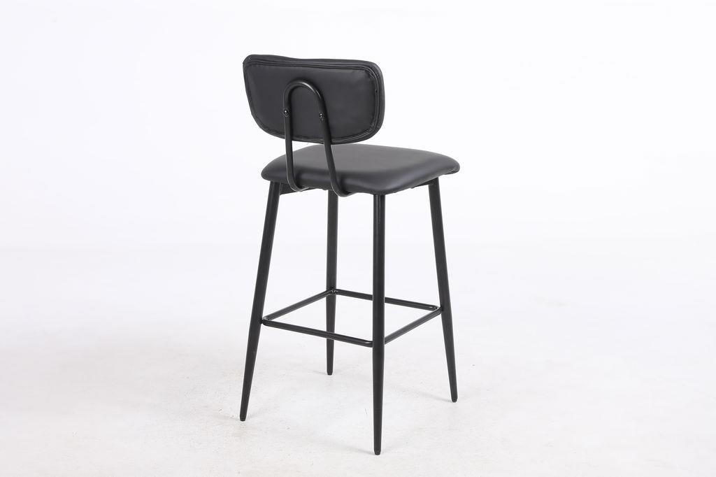 כסא בר מעוצב דגם ונציה דמוי עור שחור