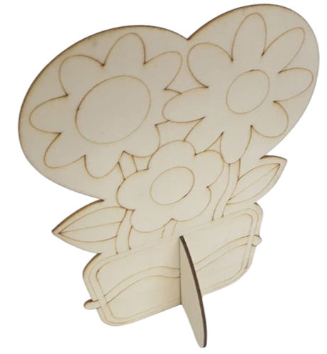 עבודת יצירה פרחים מעץ