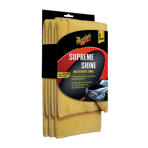 חבילת 3 יחידות מטליות מיקרופייבר להברקה - SUPREME SHINE TOWEL מבית MEGUIAR'S | גודל 40X60 ס''מ