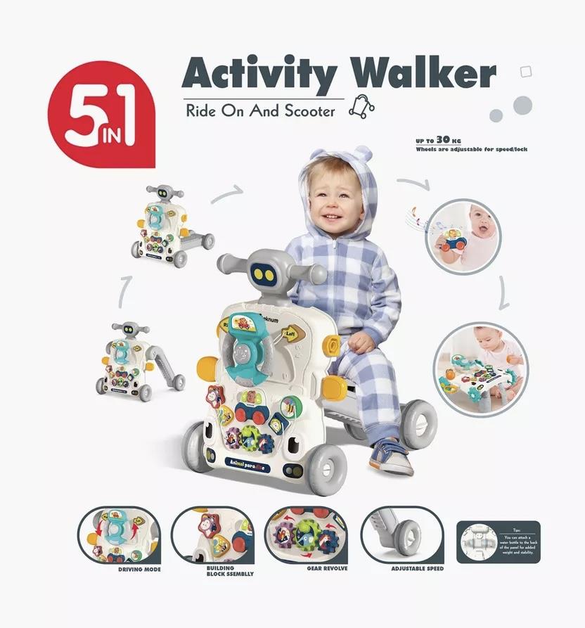 הליכון פעילות מוזיקלי 5 ב- 1