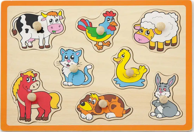 פאזל איכותי מעץ חיות בית