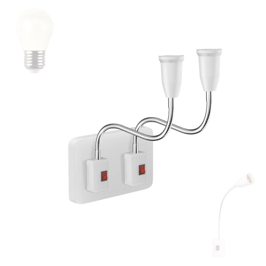 בית נורה גמיש באורך 39 ס"מ - חיבור לשקע