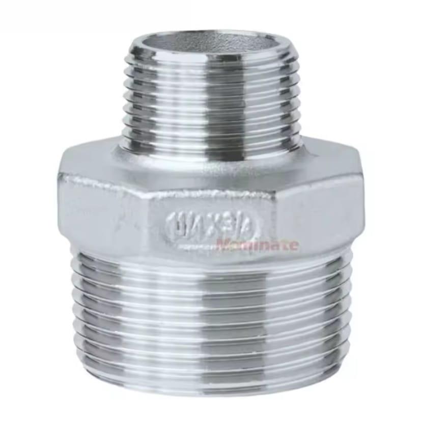 ניפל נירוסטה מעבר מהברגה 1.1/4 צול להברגה 3/4 ולהיפך זכר דו צדדי קמפינג לייף