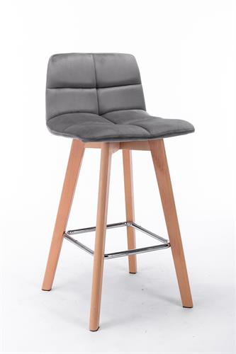 כסא בר מעץ מעוצב דגם פאלמס צבע אפור 