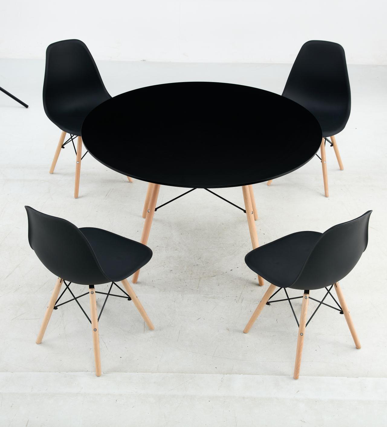 פינת אוכל לבית דגם שירה צבע שחור + 4 כסאות