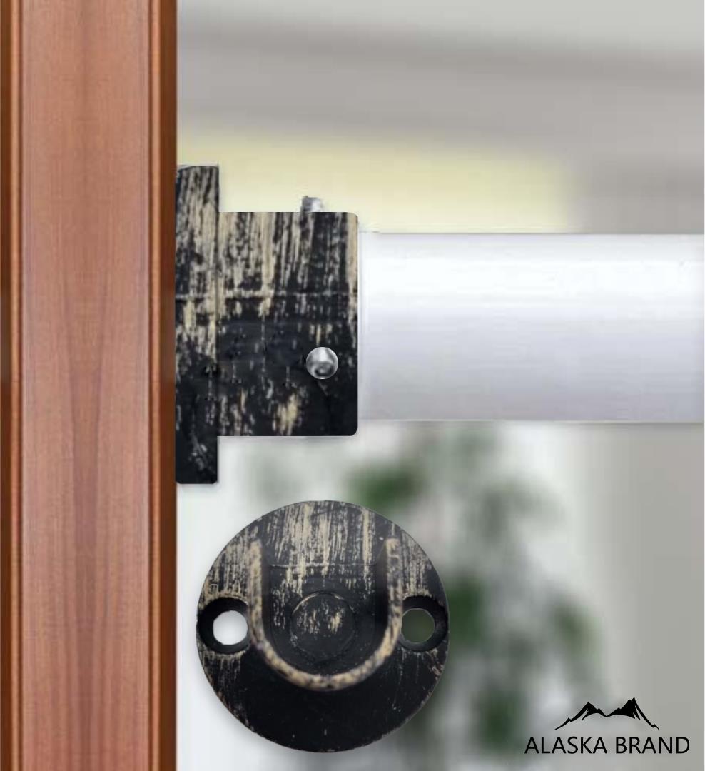 זוג רוזטות לתליית מוט לוילון בצורה רוחבית (נישה) צבע - שחור זהב זוג רוזטות לתליית מוט לוילון בצורה רוחבית (נישה) צבע - שחור זהב