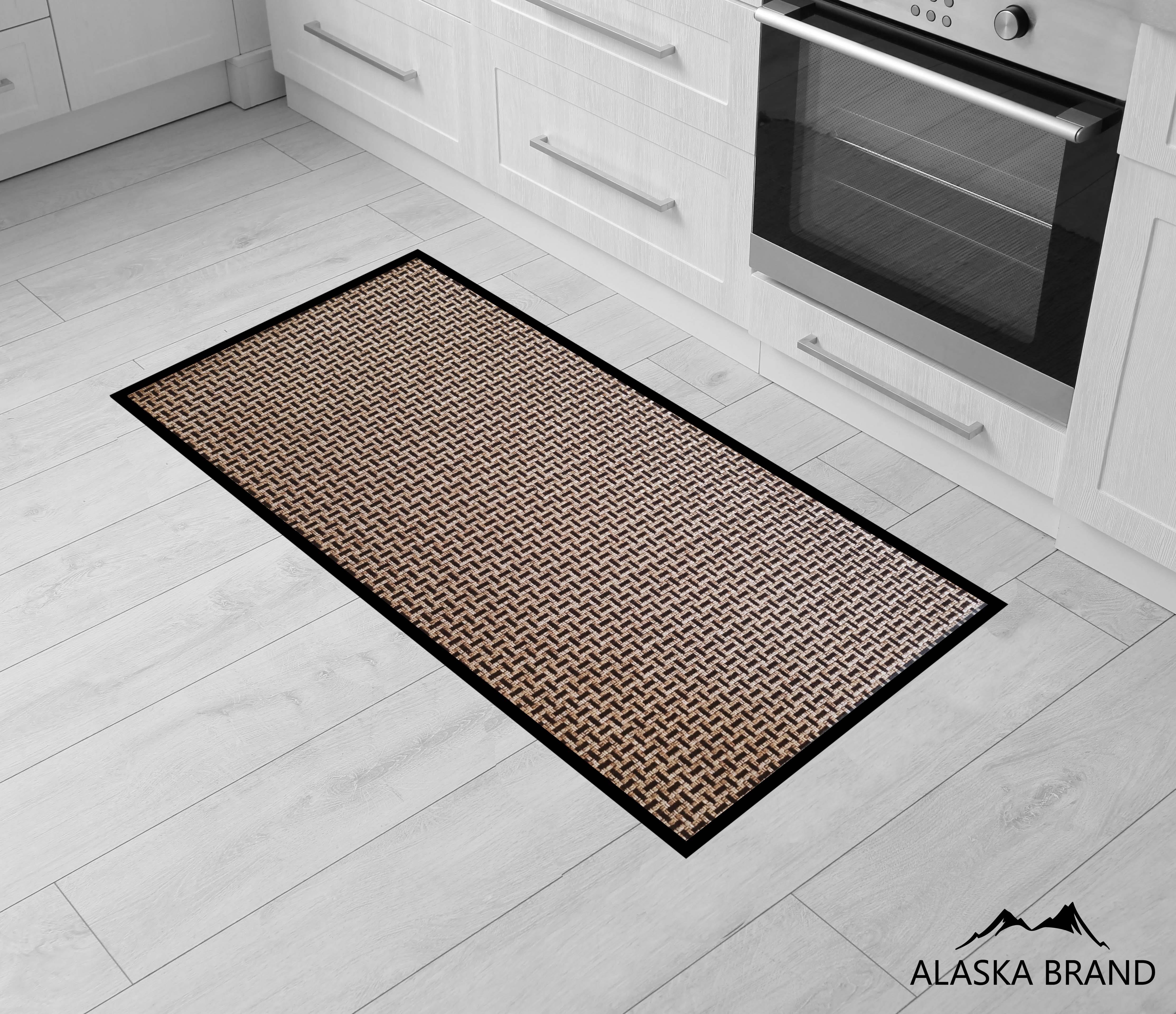 שטיח מטבח איכותי בתוספת גומי בתחתית דגם - ליאופורד קפה (מתנקה בקלות!) *4 מידות*