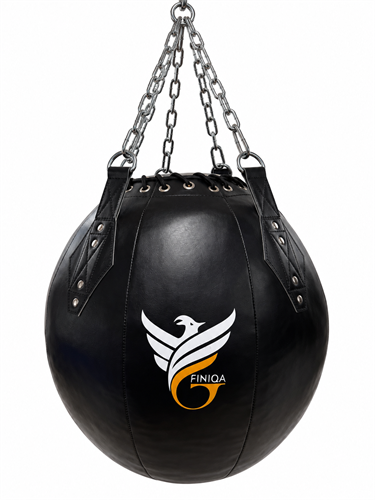 שק אגרוף דמוי עור FINIQA ROUND BAG – 60 ס"מ | 25 ק"ג | שחור