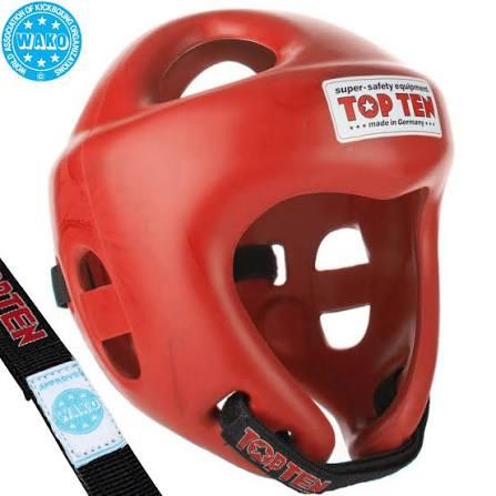 מגן ראש TOP TEN Competition Red– מאושר WAKO
