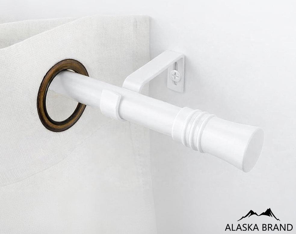 מוט טלסקופי לתליית וילונות במבחר גדלים דגם - עופרי לבן