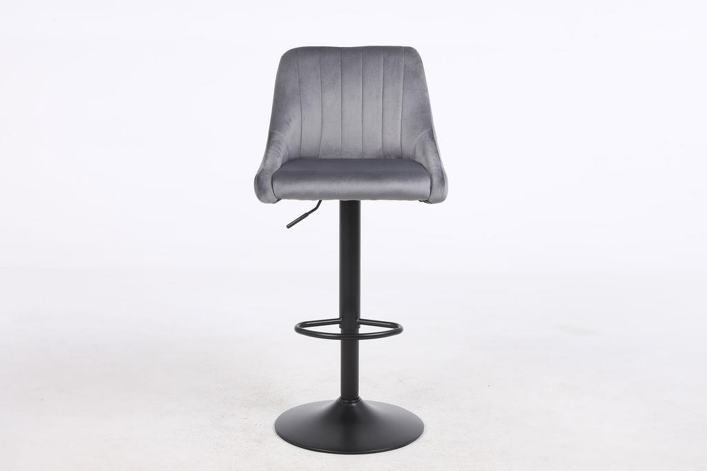 כסא בר מעוצב דגם ספרד בד צבע אפור