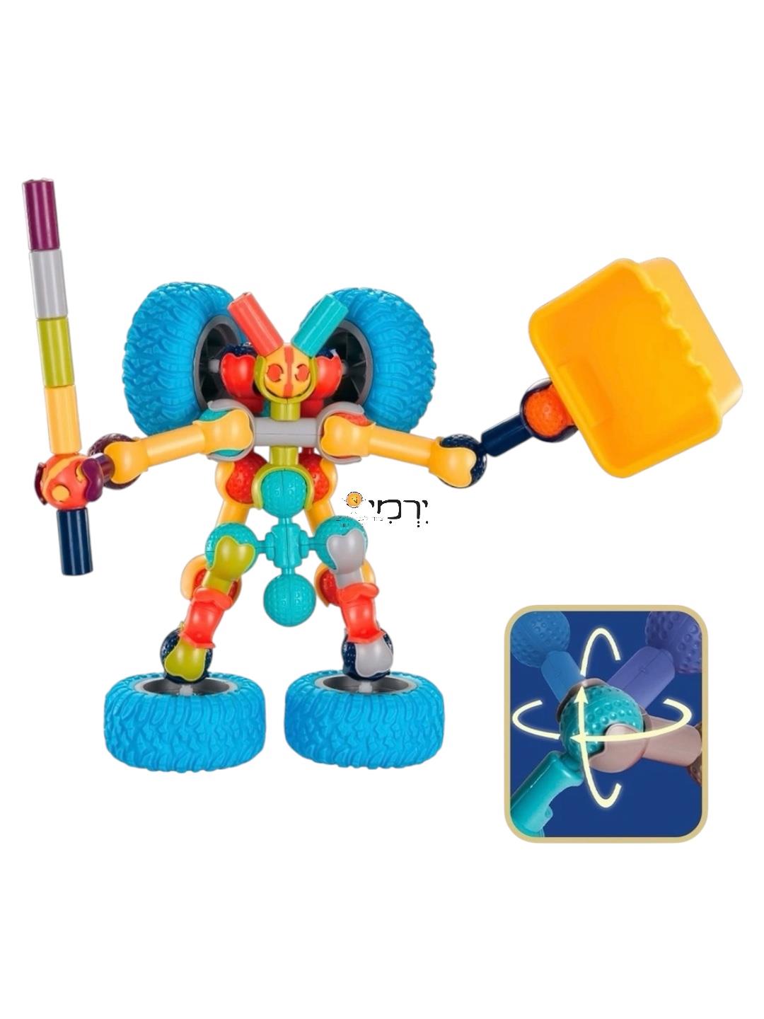 תופסנים וגלגלים גדולים במיכל גדול