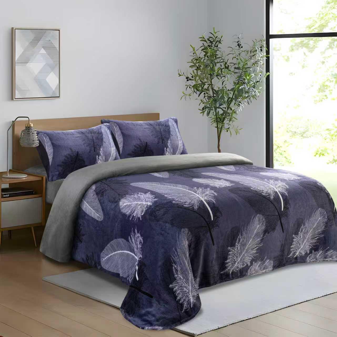 מצעי 100% קורל פליז רכים ומחממים במיוחד | דגם Feathers