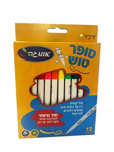טושים 12 יחידות "סופר טוש"