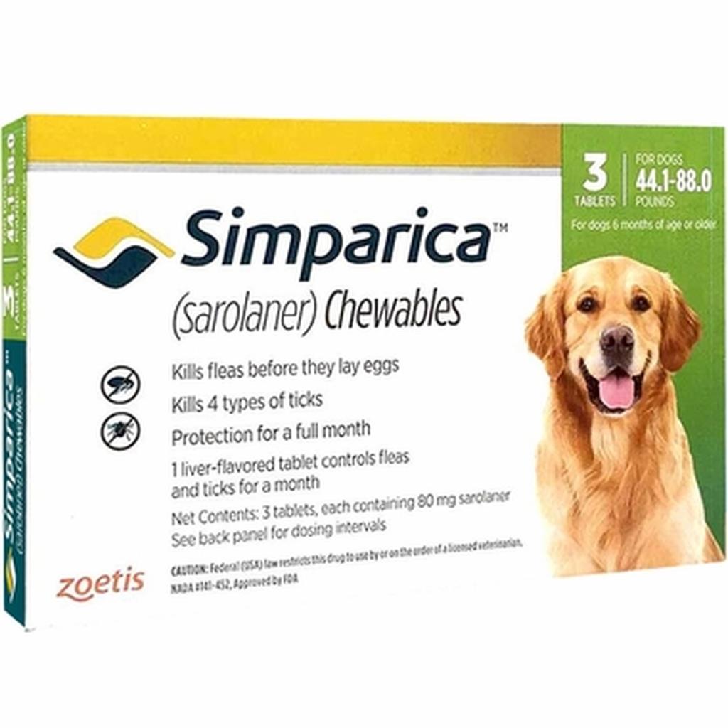 סימפריקה 80 מג לכלב במשקל 20-40 קג simparica