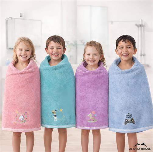 מגבת ילדים 100% כותנה דגם KIDS | מבחר דוגמאות וצבעים