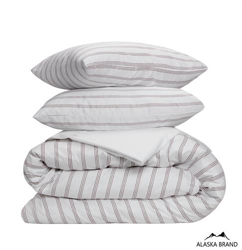 מצעי 100% כותנה מצרית אריגת סאטן 500 חוט | פסים בריק חום כהה