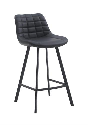 כסא בר מעוצב דגם ניס דמוי עור שחור
