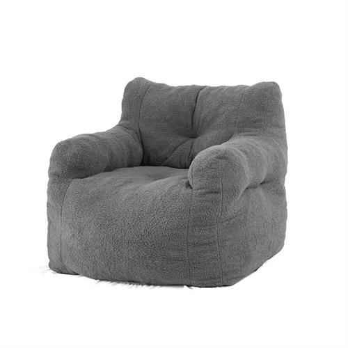 כורסא מעוצבת יוקרתית לבית דגם אנטון בד בוקלה צבע אפור