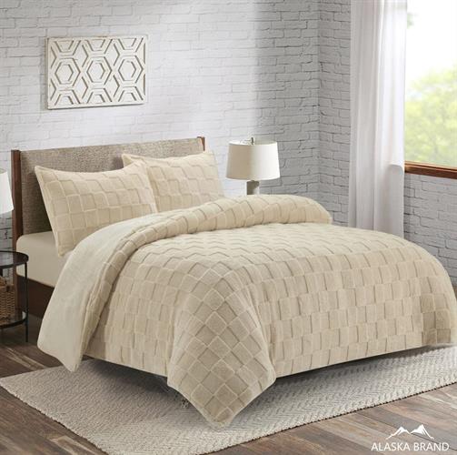 מצעי 100% קורל פליז רכים ומחממים במיוחד | דגם מרובע Squares בג'