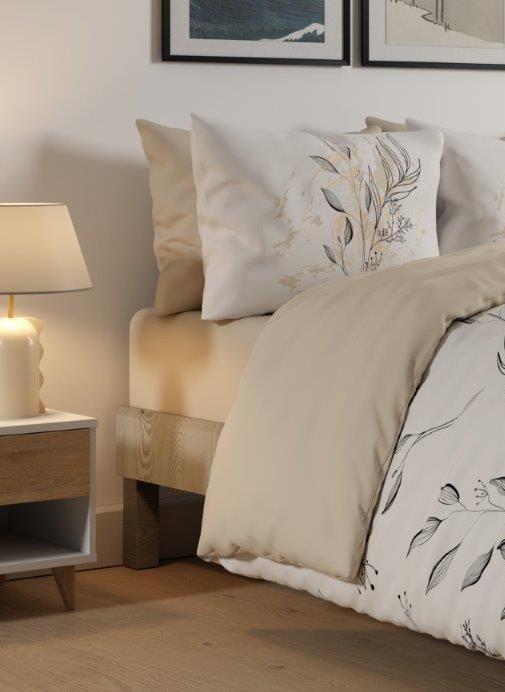 סט מצעים מיטה וחצי 100% כותנה דגם - שיקמה