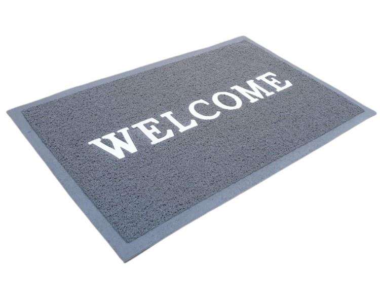 שטיח כניסה -  L  - welcome -שטיח כניסה גומי  צבע שחור \ אפור          מידה      60*40   תוצרת סין