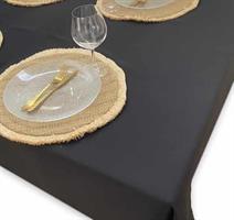 מפת שולחן איכותית ועבה Black - שחורה חלקה