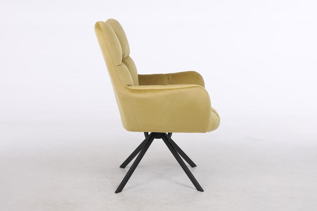 כורסא מעוצבת יוקרתית לבית דגם מיאמי בד חרדל