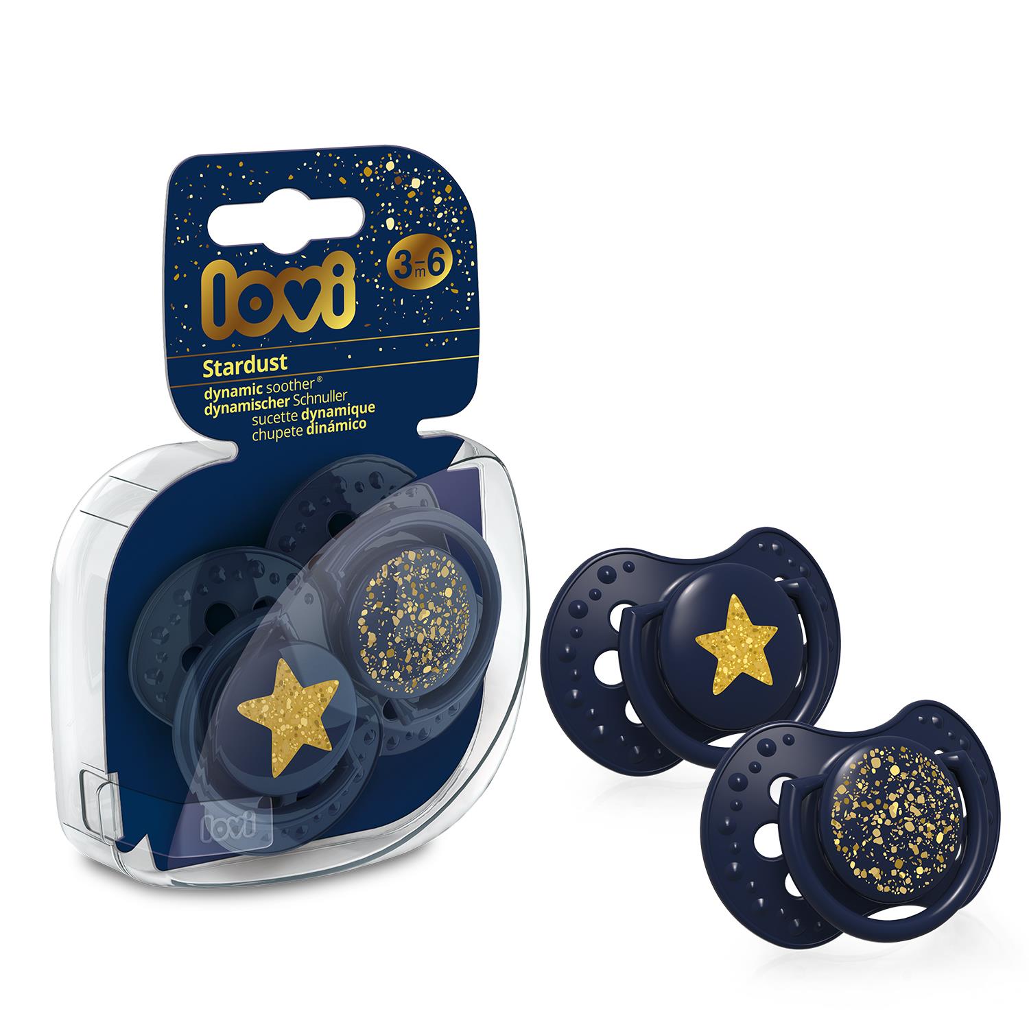 זוג מוצצי לאבי מהדורת אבק כוכבים 3-6 כחול