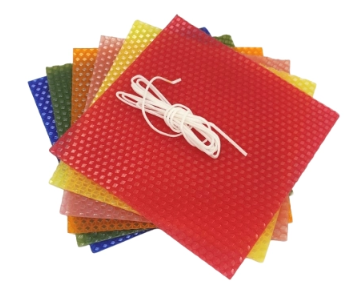 דפי שעווה צבעוניים - מארז 6 דפים + חוט שעווה דפי שעווה צבעוניים - מארז 6 דפים + חוט שעווה