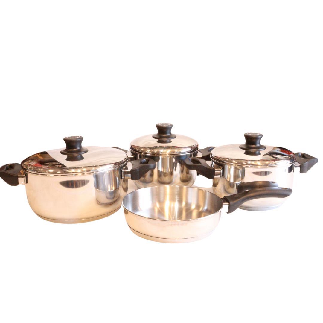 סט 3 סירים נירוסטה סולתם+מחבת נירוסטה 20 ס"מ