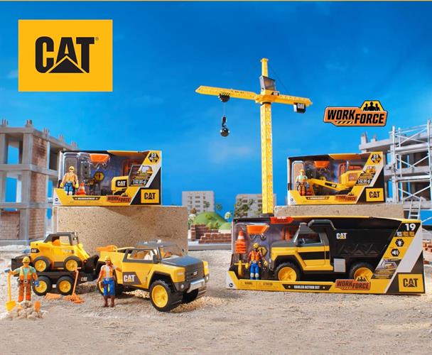 ערכת משחק מחפרון מבית CAT כולל דמות ואביזרים - 22  חלקים