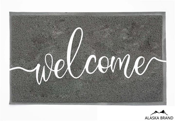 שטיחי סף / כניסה לבית באיכות גבוהה דגם רעות 1 - "Welcome" אפור כהה