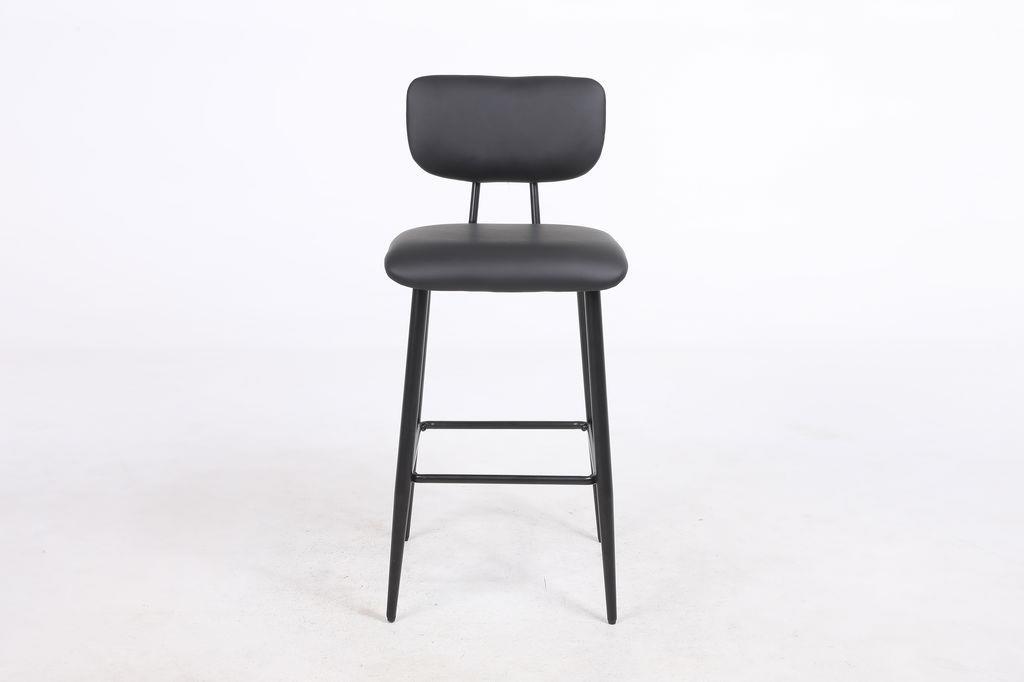 כסא בר מעוצב דגם ונציה דמוי עור שחור