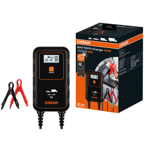 מטען מצברים 908 8A; עוצמת 12V/24V מבית ORSAM