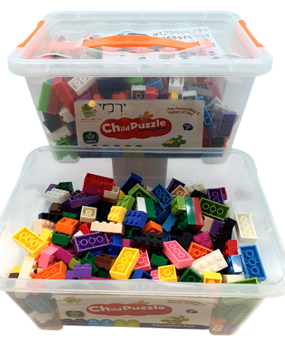 לגו במיכל כ-1000 חלקים