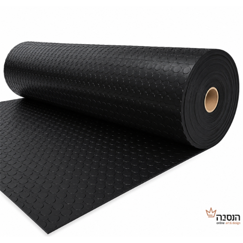 שטיח PVC - טבעות שחור