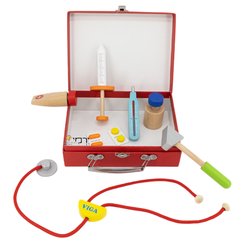 כלי רופא במזוודה אדומה