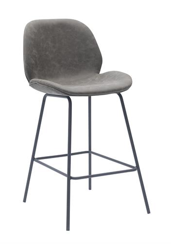 כסא בר מעוצב דגם זנזיבר דמוי עור אפור